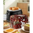 thumbnail image 5 of Fsddascl Christmas Snowman Toaster Cover 2 Slice, Small Kitchen Appliance Covers, Xmas Poinsettia Birds Balls Red Plaid Toaster Oven Cover with Loop, Bread Machine Cover Polyester Dust Cover, 5 of 5