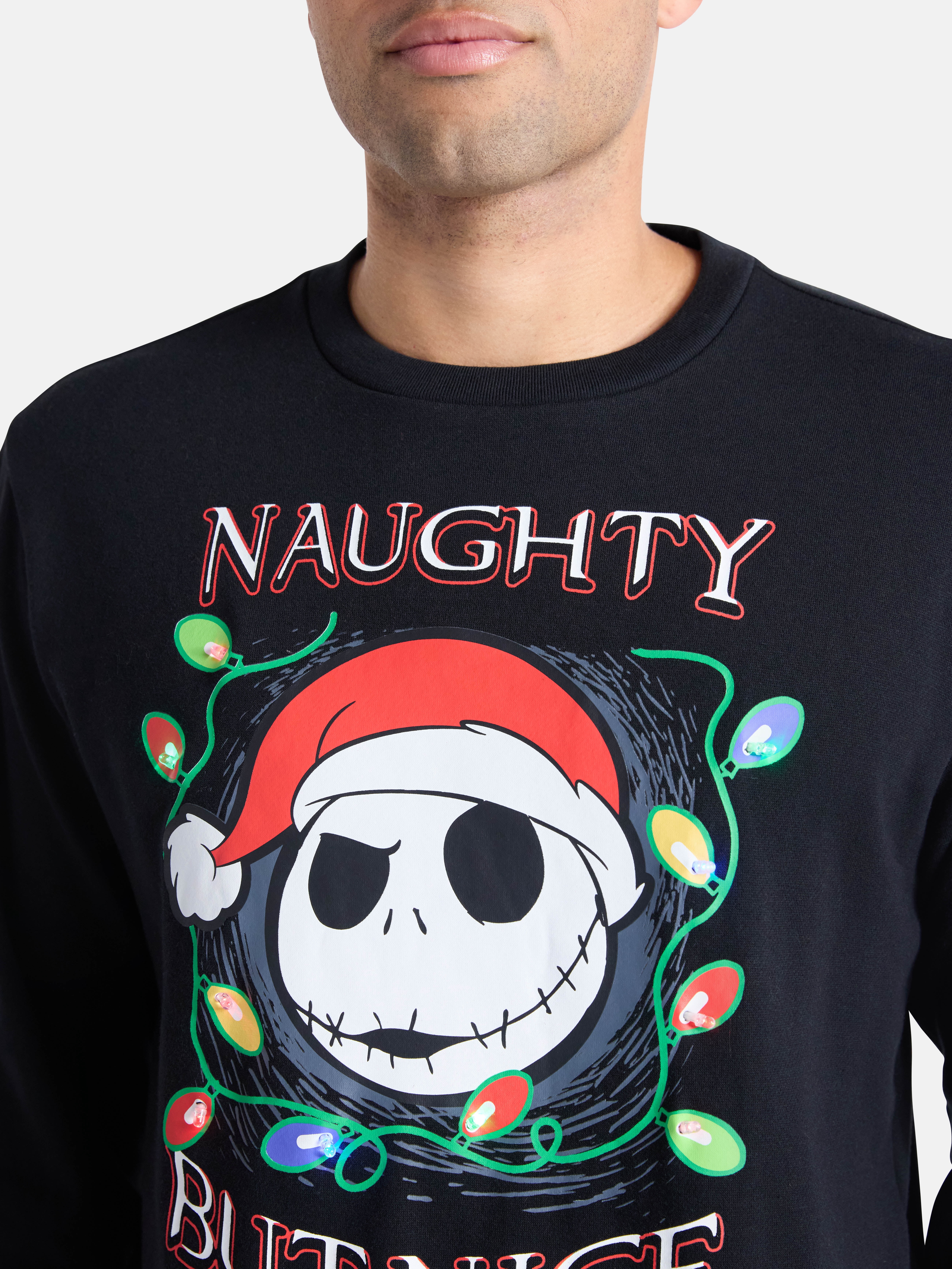 The Nightmare Before Christmas Men's Jack Skellington Light Up Graphic Sweatshirt, Sizes XS-3XL