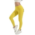 thumbnail image 4 of Yellow Yoga Pants Women Butt Lifting Leggings with Pockets for Women Stretch Cargo Leggings High Waist Workout Running Pants, 4 of 6