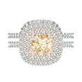 thumbnail image 2 of Clara Pucci 14K White/Rose Gold Round Cut 1Ct Natural Morganite Engagement Ring + Matching Band - Luxury Box Included, 2 of 7
