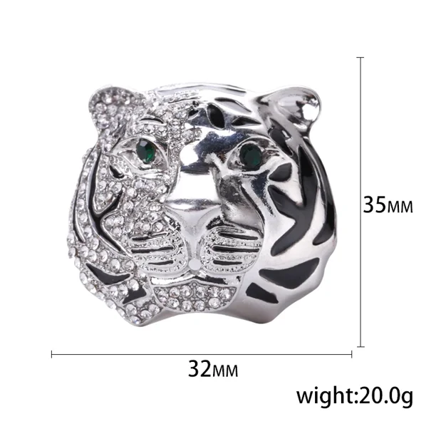 Broche léopard en strass pour femmes, Badge de tigre unisexe, broche de loup, fête de bureau, cadeaux pour amis, accessoires bijoux