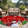 thumbnail image 4 of Round Rugs 5Ft, Red Christmas Round Area Rug Washable Indoor Throw Carpet, Xmas Snowman Snowflake Tree Green Soft Non Slip Circle Rug for Cabinet Bathroom Home Decor Aesthetic, 4 of 8