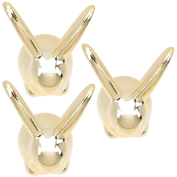 Golden Ceramic Rabbit Mini Figurine Decor Bunny Statue Bedroom Decore Sculpture Decorate Animal