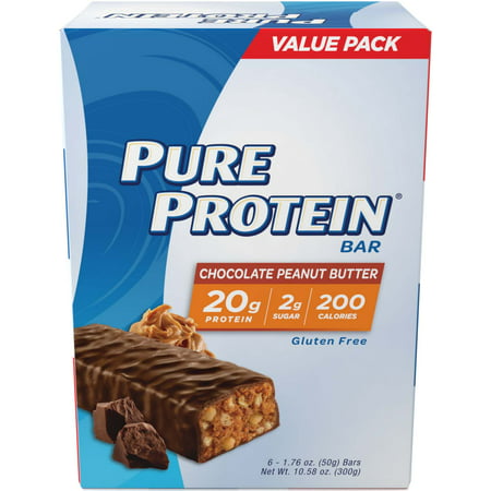 Pure Protein Bar, Chocolate Peanut Butter, 20g Protein, 6 (What's The Best Protein Bar)
