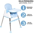 thumbnail image 2 of Silla Periquera Bebe Alta Plegable 3 En 1 Portátil Charola, 2 of 6