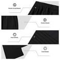 thumbnail image 5 of Pants For Men Casual Loose Fit Elastic Drawstring Waist Breathable Straight Leg Summer Beach Pant With Pocket (XL, Black), 5 of 5