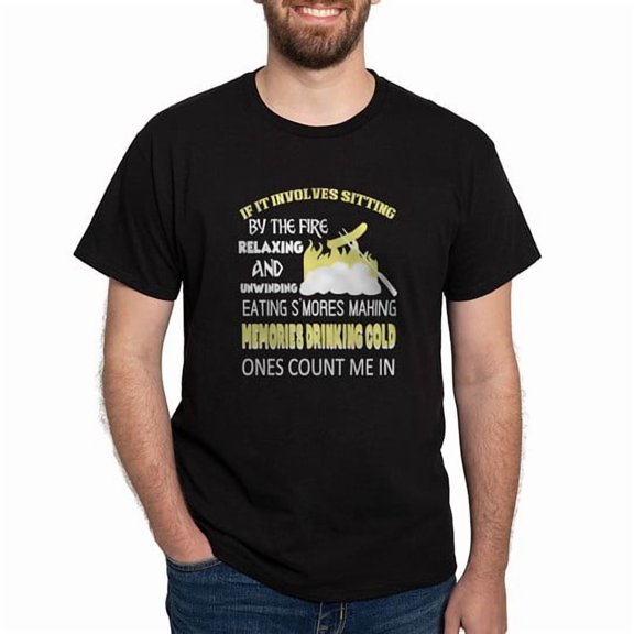 CafePress - Sitting By The Fire Relaxing And Unwinding T Shirt - Men's Classic Cotton T-Shirts