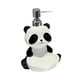 thumbnail image 3 of Lindo dispensador de jabón con forma de panda, dispensador de jabón líquido de cerámica con jabonera para baño, 3 of 7