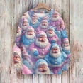 thumbnail image 2 of WTOBBY Women's Christmas Themed Knit Sweater, Long Sleeve Crewneck Pullover with Cute Print, Festive Holiday Blouse for Fall, Soft Comfortable Yarn Material,Light Purple M, 2 of 6