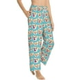 thumbnail image 2 of Xecao Cute Corgi Head Women's Straight Lounge Pajama Pants: The Epitome of Relaxed Sleepwear, 2 of 9