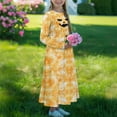 thumbnail image 2 of DISNIMO Halloween Yellow Kids Dresses 13-14 Years Old Long Sleeve Girls Dress with Long Sleeves and Pockets for Kids Frocks Girls Party Wear girls Long Sleeve Mini Dress Casual, 2 of 7