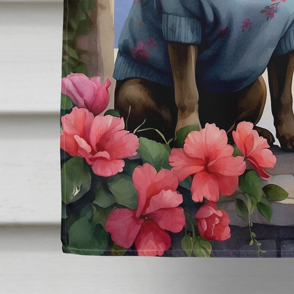 French Bulldog Two Hearts House Flag 28 in x 40 in
