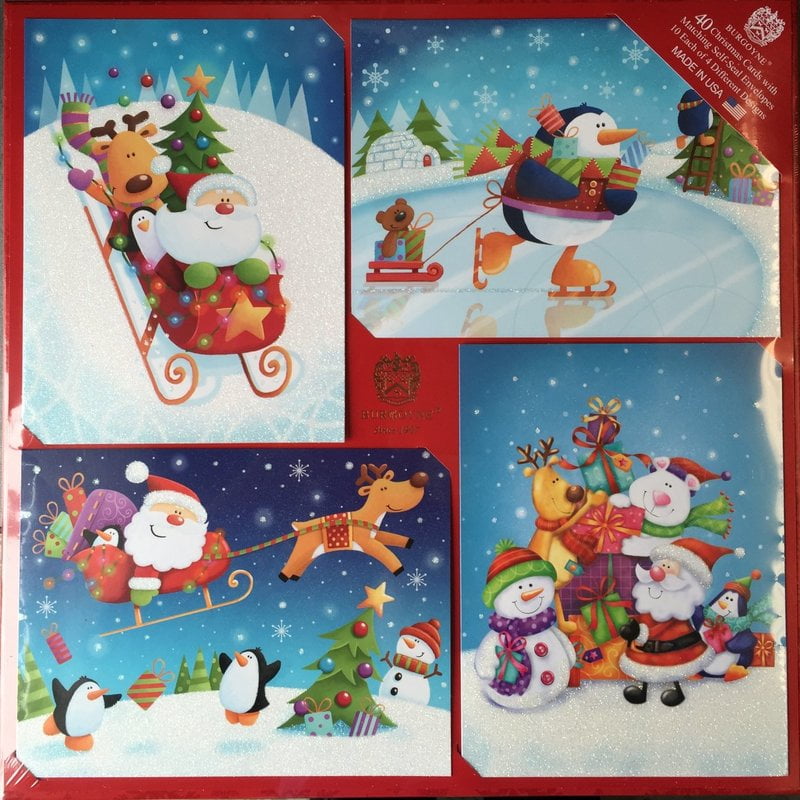 Burgoyne 40 Christmas Cards With Matching Self Seal Envelopes 10 Each 