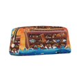 thumbnail image 2 of Uemuo Animals On Noah's Ark2 Printed Leather Pencil Case, Pencil Pouch, Portable Pencil Bag, Pen Case for& Office, 2 of 7