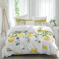 thumbnail image 2 of Lemon Eucalyptus Duvet Cover Set, Farm Flower Fruit Country Boho Summer Soft Duvet Cover Queen Size Bedding Set 4 Pieces, 1 Quiltcover and 2 Pillowcases with Zipper, 1 Bed Sheet for All Seasons, 2 of 9