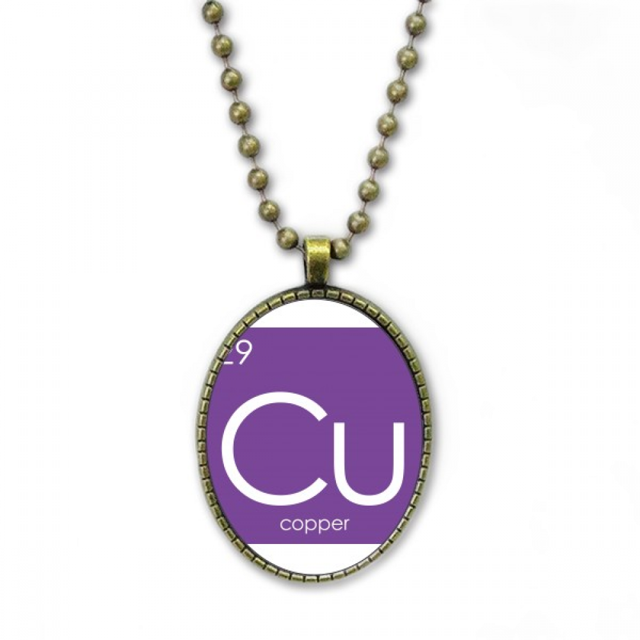 Química de metales de transición elementos periodo mesa cobre cu Collar Colgante de cadena vintage Colección de joyas colgantes Unbranded M