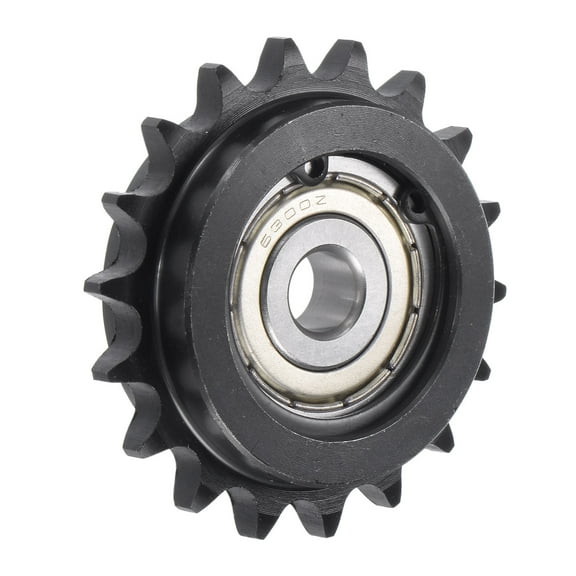 Uxcell Idler Sprocket, 10mm Bore 3/8" Pitch 18 Tooth, Carbon Steel with Insert Bearing