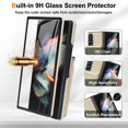 thumbnail image 2 of Dteck Wallet for Samsung Galaxy Z Fold 4 Case with Built-in Glass Screen Protector, Soft PU Leather Card Holder Flip Kickstand Protective Case for Z Fold 4 5G,Beige, 2 of 7