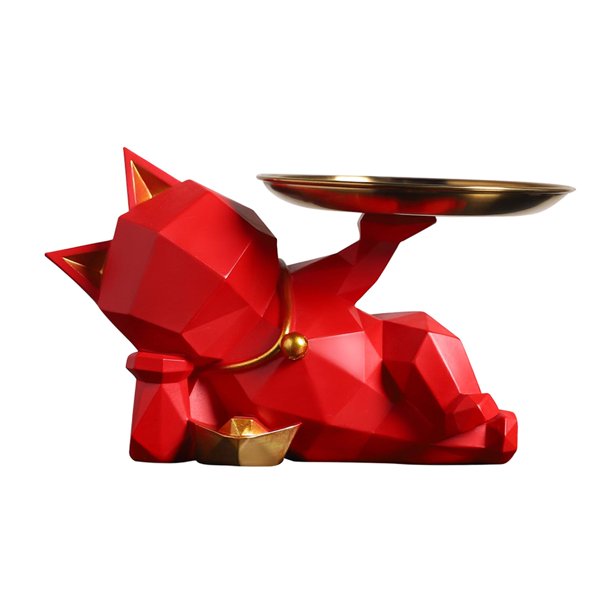 Lucky Cat Estatua Almacenamiento Moderno Lindo Decorativo Multifuncional rojo Zulema Lucky Cat Statue Storage