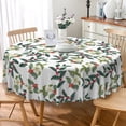 thumbnail image 3 of MIZHONA Sage Green Round Tablecloth,Plants Leaves Table Cloth for Kitchen Party Outdoor Decor，60", 3 of 5