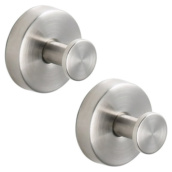 FEOYA Hanging Towel Hooks Stainless Steel Hook Bathroom Coat Hook Metal Robe hanger Suction Cup Hooks No Drill Adhesive Hooks for Door Hotel Depot Entrance Kitchen Clothes Closet Silver