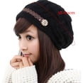 thumbnail image 3 of Gorros de lana para mujer, gorro de esquí de lana cálido de invierno tejido a crochet elástico, 3 of 5