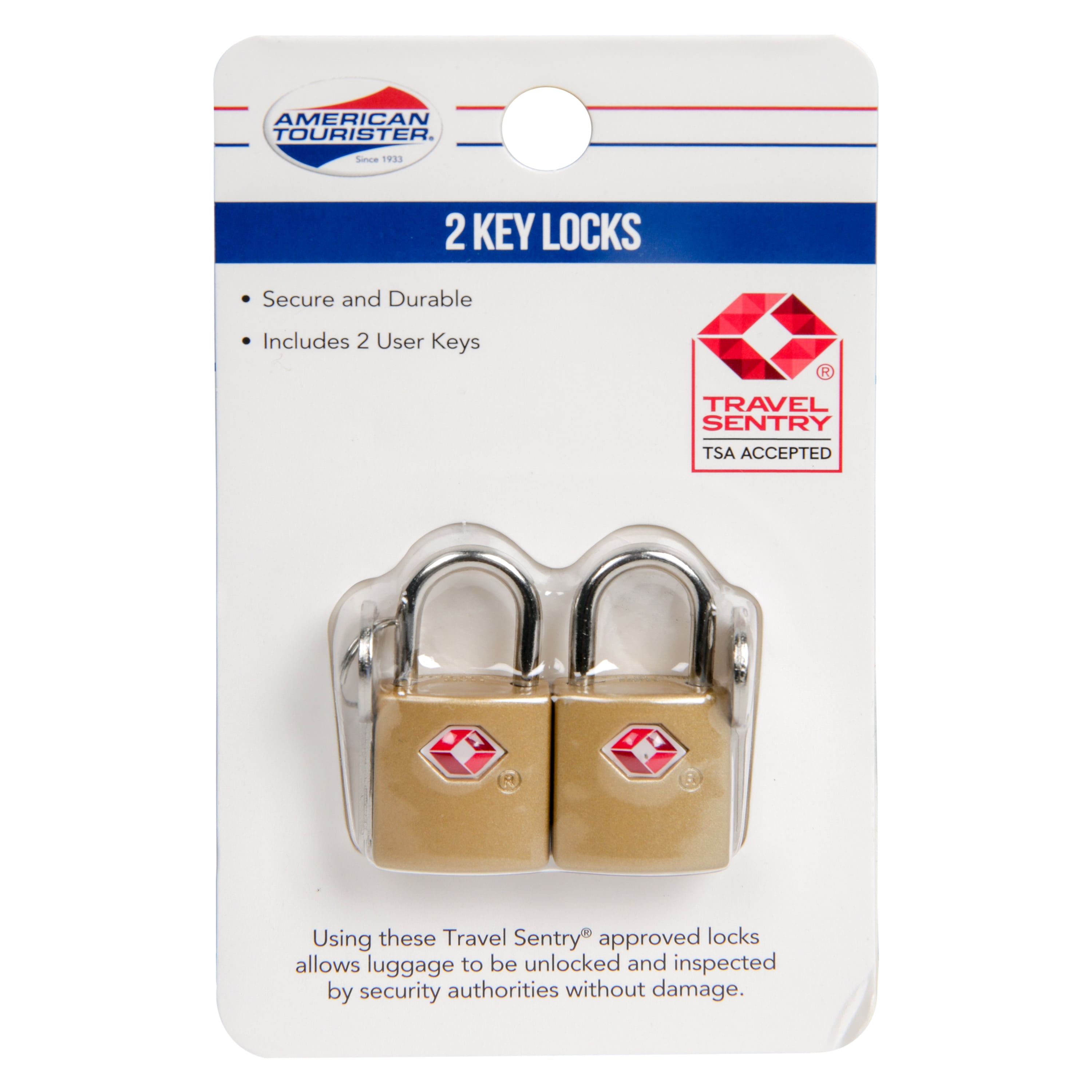 American Tourister Gold Key Set, 2 Count