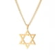 thumbnail image 1 of Collar de estrella de seis puntas de David, colgante de acero inoxidable Hiphop, joyería (oro, plata, 2 uds.), 1 of 5