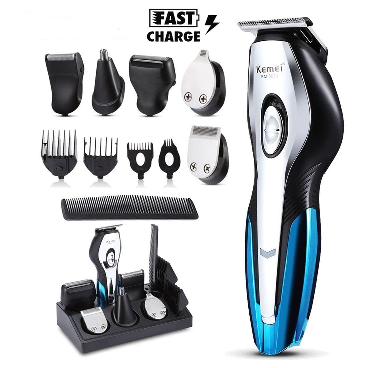 Electric Beard Trimmer Kit For Men, 11 in 1 Rechargeable Grooming Kit
