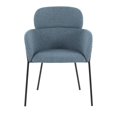 thumbnail image 4 of Milan Contemporary Chair in Black Metal and Blue Noise Fabric by LumiSource - Set of 2, 4 of 8