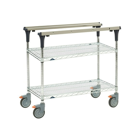 Metro MS1830-BRBR 2 Level Mobile PrepMate® MultiStation w/ Wire Shelving - 32"L x 19 2/5"W x 39 1/8"H