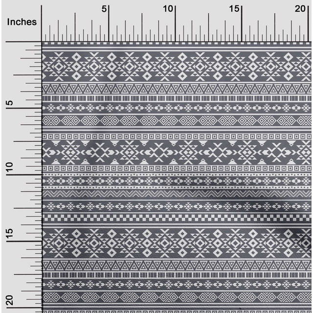 oneOone Silk Tabby Gray Fabric Geometric Tribal Craft Projects Decor Fabric Printed By The Yard 42 Inch Wide