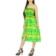 thumbnail image 2 of HAPPY BAY Women's Beach Summer Ruffle Tube Top Midi Evening Dress Strapless Dresses for Women One Size Lime, Palm Tree, 2 of 4