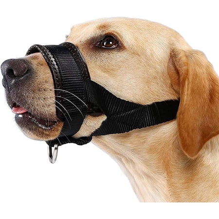 BURIBURI Nylon Dog Muzzle for Small Medium Large Dogs Prevent from Biting Barking and Chewing Adjustable Loop