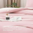 thumbnail image 6 of Comforters Pink Oversized King Size, 3 Pieces Lightweight Solid Bedding Set & Collections, All Season Fluffy Bed Set (120x98In Comforter & 2 Pillowcases), 6 of 9