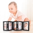thumbnail image 4 of 5 folding hinge diagram frame 5x7 inch natural wood foldable photo frame, HD acrylic family picture frame table frame family birthday anniversary, black, 4 of 6