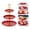 Red, variant on Cake Stand,Cookie Trays for Parties,3-Tier Dessert Cake Stand,Tiered Serving Cake Stand Small Cupcake Stand Cookie Tray Rack Candy Buffet Set Up Fruit Plate(13.38x9.84 in)