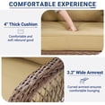 thumbnail image 6 of Techmilly 3-Piece Outdoor Rocking Chairs, Wicker Patio Furniture with Thickened Cushions and Table for Porch (Khaki), 6 of 11