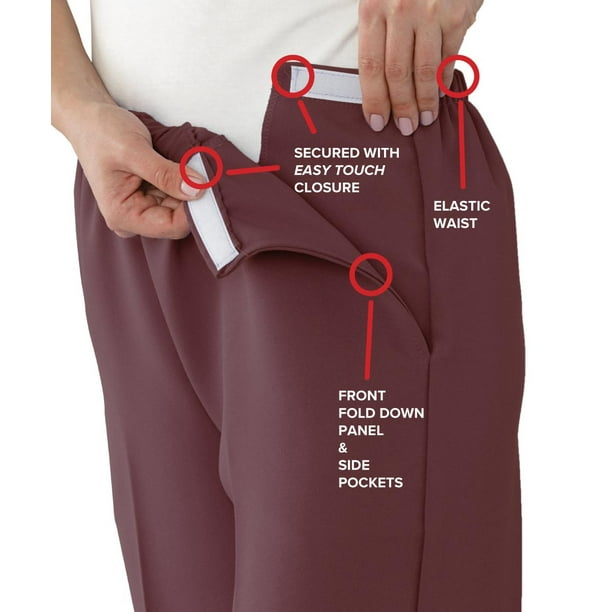 Silverts 502400301 Arthritis Cotton Easy Access Open Side Pants for Men -  Beige, Small 
