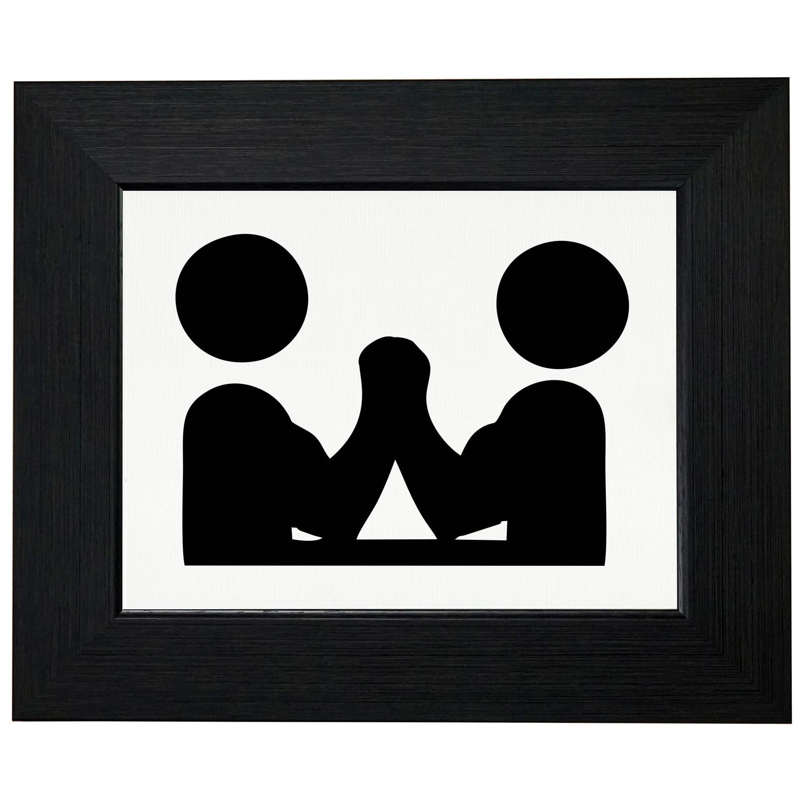 Arm Wrestling Stick Figures Framed Print Poster Wall or Desk Mount