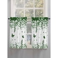 thumbnail image 5 of Green Spring Botanical Bathroom Window Curtain, Weeping Eucalyptus Butterfly Light Filtering Coffee Kitchen Curtains, Bedroom Living Room Curtains 2 Panel 84"x45", 5 of 6