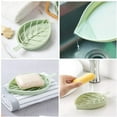 thumbnail image 4 of Soap Box - 6.9"x4.1"x0.8" Leaf Shaped Soap Dish with Draining Holes for Bathroom & Kitchen Sink, Decorative Holders for Sponge & Bar Soap, 4 of 6