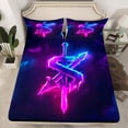 thumbnail image 2 of Castle Fairy Teens Girls Boys Personalized Initial Letter S 3Pcs Twin Sheet Sets,Abstract Gradient Twin Fitted Sheet,Alphabet Lightsaber Breathable Flat Sheet,Lightweight Room Decor, 2 of 7