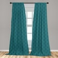thumbnail image 5 of Ambesonne Abstract Curtains, Modern Wavy Lines and Dots, Pair of 28"x84", Petrol Blue, 5 of 5