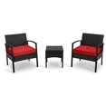 thumbnail image 1 of PROHIKER 3 PCS Patio Rattan Conversation Chair Set, 3 PCS Patio Wicker Rattan Furniture Set, Patio Wicker Rattan Table, 1 of 5