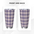 thumbnail image 3 of Bingfone Purple Floral Gingham Check Plaid for 20 Oz Stainless Steel Travel Mug Double Wall Water Coffee Cup for Home,Office, Outdoor Works Great for Ice Drinks and Hot Beverage-Straw Three-piece Set, 3 of 8