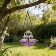 thumbnail image 5 of Rewenti Bloom Outdoor Garden Floating Hanging Solar Bird Feeder Birdbath Fountain Water Feature, 5 of 5