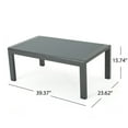 thumbnail image 3 of Aluminum Outdoor Patio Furniture Coffee Table, All-Weather Outdoor Metal Coffee Table, Modern Rectangle Coffee Table for Balcony, Garden, Dark Grey, 3 of 5