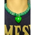 thumbnail image 2 of Collier Style Bohème Perlé Coloré avec Pendentif en Forme de Cœur; un Accessoire à la Mode., Vert, 2 of 7