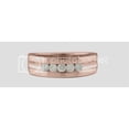 thumbnail image 2 of 14k Rose Gold Mens Diamond Ring, 1/4 Carat (ctw) Round Cut Natural White Diamond 5-Stone Anniversary Wedding Band Ring Men's Jewelry (Diamond Color: H-I, Clarity: I2, 0.25cttw) Ring Size-9.5, 2 of 6